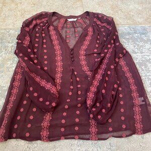 Sheer Maroon Blouse